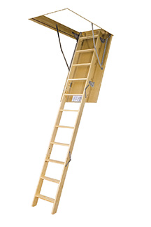 Podkrovné schody - Segmentové <br />s dreveným rebríkom